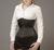 Underbust Svart Satin "Empress" (extra lång, utställd över höfterna)